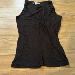 Tommy Hilfiger Vintage brown 100% cotton cinched tank top size medium‎